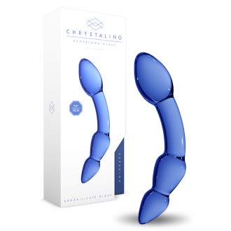 DILDO IN VETRO TOP CHRYSTALINO BLU