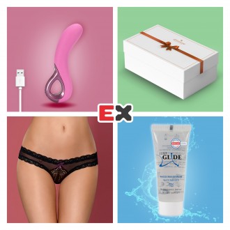 GIFT BOX WITH PINK ARCTIC WAVE RECHARGEABLE VIBRATOR AND OFFER OF 820-PAN L/XL + JUST GLIDE LUBRICANT 20 ML