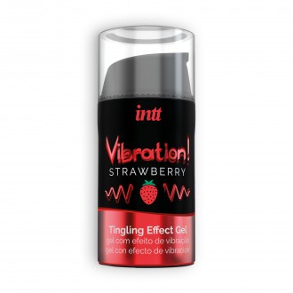 GEL CON VIBRACIÓN VIBRATION FRESA INTT 15 ML