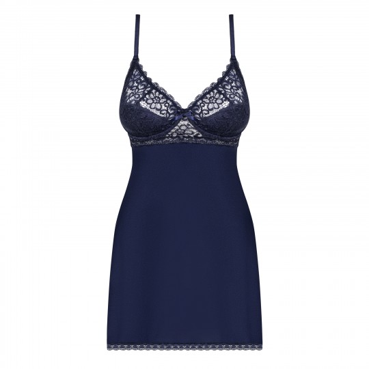 CAMICIA DA NOTTE E PERIZOMA DRIMERA OBSESSIVE BLUE