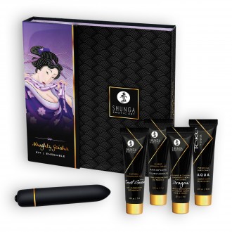 CONJUNTO SHUNGA SECRETOS DE GEISHA FRESA Y CHAMPÁN