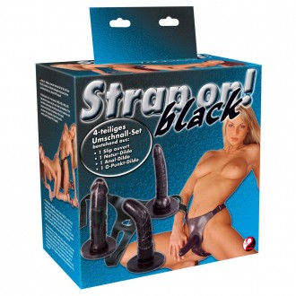 STRAP-ON CON 3 DILDO NERO