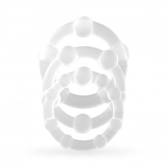 TRIPLE BEAD COCKRING SET CLEAR CRUSHIOUS