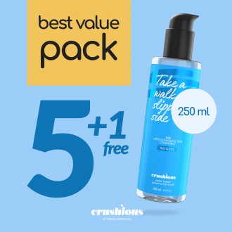 PACK OF 5 CRUSHIOUS WATERBASED LUBRICANT 250 ML + 1 FREE