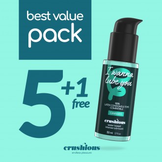 PACK OF 5 CRUSHIOUS CANNABIS WATERBASED LUBRICANTS 50 ML + 1 FREE