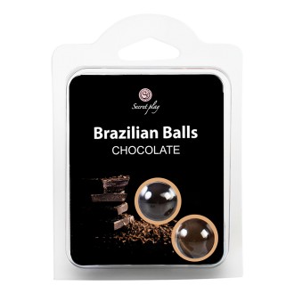 BOLAS LUBRIFICANTES BEIJÁVEIS BRAZILIAN BALLS SABOR A CHOCOLATE 2 x 4GR