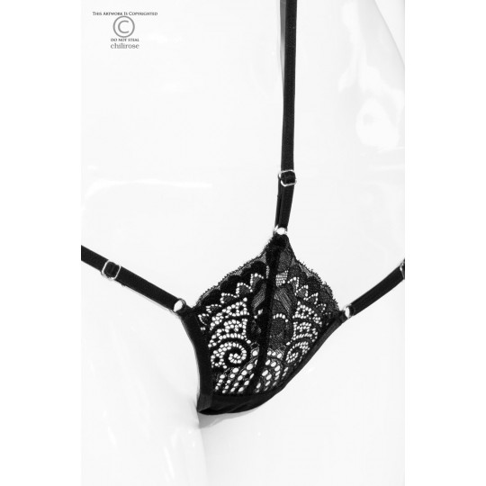INTIMO PERIZOMA CON GIROCOLLO CR-4385 NERO