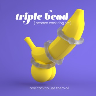 CRUSHIOUS TRASPARENTE TRIPLE BEAD COCK RINGS SET