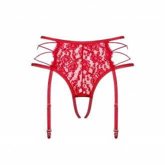 OBSESSIVE REDIOSA CROTCHLESS GARTER BELT RED