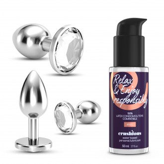 CRUSHIOUS ANAL WET TRAIN LUBRICANT + BIJOU TRIO CLEAR WITH FREE INDIVIDUAL BAGS