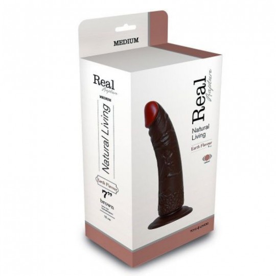 DILDO REALISTICO VERO RAPIMENTO TERRA SAPORE 7 " NERO