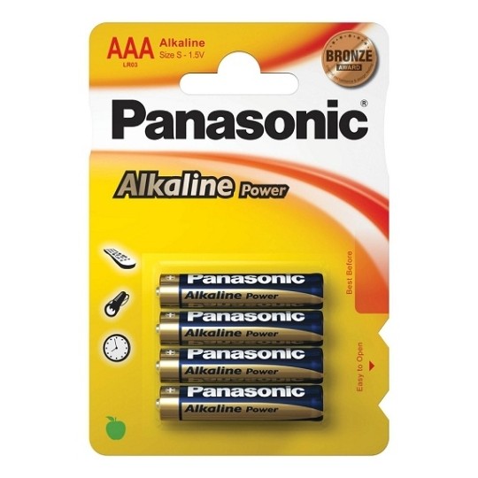 4 BATTERIE ALCALINE AAA PANASONIC