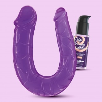 DEEP DIVER DOPPIO DILDO CON ANALE LUBRIFICANTE 50 ML CRUSHIOUS ROSA