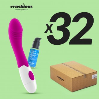 CONFEZIONE DA 32 GROWLIE VIBRATORE CON LUBRIFICANTE A BASE D'ACQUA INCLUSO CRUSHIOUS