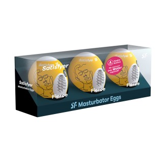 PACK OF 3 SATISFYER MASTURBATOR EGG FIERCE