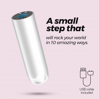 ВИБРОПУЛЯ QUACKERS USB RECHARGEABLE VIBRATING BULLET WHITE CRUSHIOUS