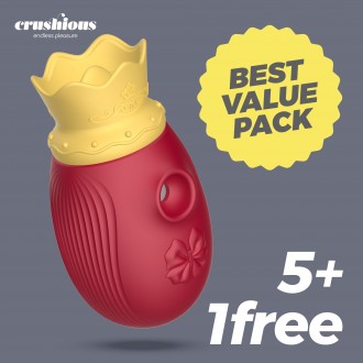 PACK 5 + 1 GRÁTIS ESTIMULADOR CLITORIANO MONARCH CRUSHIOUS VERMELHO