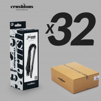 PACK OF 32 CRUSHIOUS FLOGGY NINE TAILS WHIP BLACK