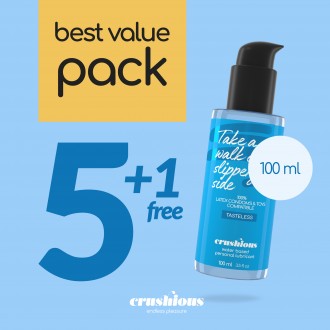 PACK DE 5 LUBRIFICANTES À BASE DE ÁGUA 100 ML CRUSHIOUS + 1 GRÁTIS