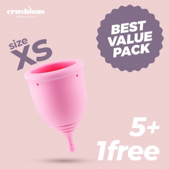 5 + 1 FREE CRUSHIOUS MINERVA XS MENSTRUAL CUP WITH POUCH