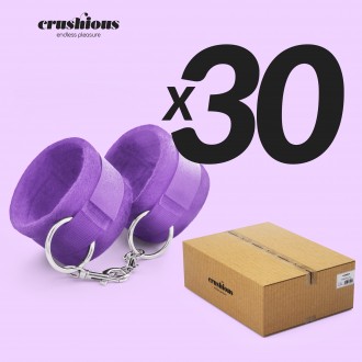 PACK DE 30 ESPOSAS DE VELCRO TOUGH LOVE CON CADENA DE 40CM EXTRA CRUSHIOUS MORADO