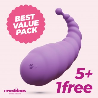 5 + 1 GRÁTIS COCOON OVO VIBRATÓRIO RECARREGÁVEL COM COMANDO À DISTÂNCIA CRUSHIOUS ROXO