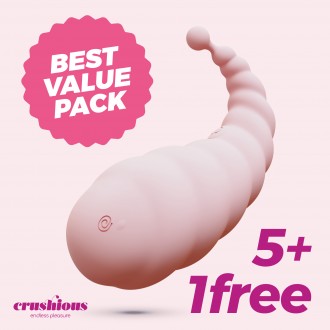 5 + 1 FREE CRUSHIOUS COCOON RECHARGEABLE VIBRATING EGG WITH WIRELESS REMOTE CONTROL PINK