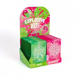 DISPLAY WITH 24 EXPLOSIVE KISS STRAWBERRY + 24 EXPLOSIVE KISS MINT SECRET PLAY