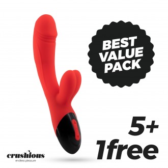 5 + 1 FREE CRUSHIOUS DARE DONG RECHARGEABLE RABBIT VIBRATOR