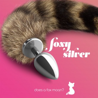PACK OF 24 FOXY SILVER METAL ANAL PLUG WITH TAIL CRUSHIOUS