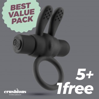 5 + 1 FREE CRUSHIOUS NACHO VIBRATING COCKRING WITH REMOTE CONTROL