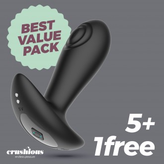 5 + 1 FREE CRUSHIOUS OCTO TAPPING ANAL PLUG WITH REMOTE CONTROL