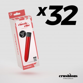 PACK OF 32 CRUSHIOUS CLASSIC VIBE VIBRATOR RED