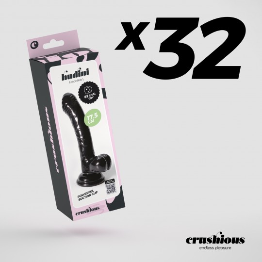 PACK DE 32 HUDINI DILDO ANAL JELLY NEGRO CRUSHIOUS
