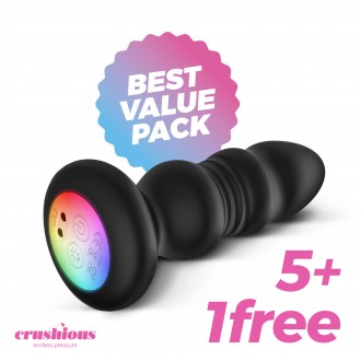 5 + 1 FREE CRUSHIOUS AUSTRALIS ANAL PLUG WITH LED AND REMOTE CONTROL
