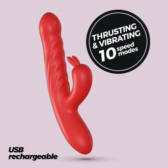 LAPIN VIBRADOR RECARREGÁVEL RABBIT COM IMPULSO VERMELHO CRUSHIOUS