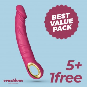 5 + 1 GRÁTIS MAGNUS VIBRADOR REALISTA ROSA CRUSHIOUS