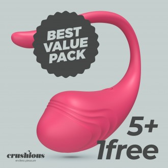 5 + 1 GRATUIT OEUF VIBRANT RECHARGEABLE AVEC TELECOMMANDE TAMAGO CRUSHIOUS ROSE