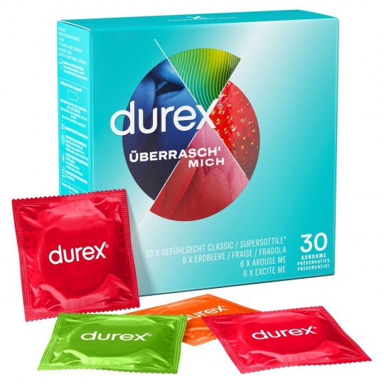 ПРЕЗЕРВАТИВЫ DUREX PACK ÜBERRASCH´ MICH С 30 ШТ.