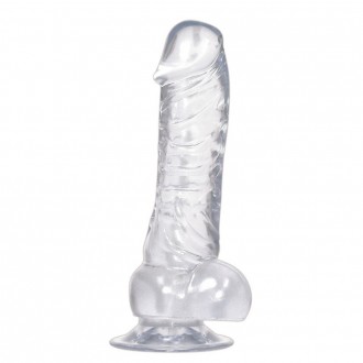 DILDO COM VENTOSA CRYSTAL CLEAR