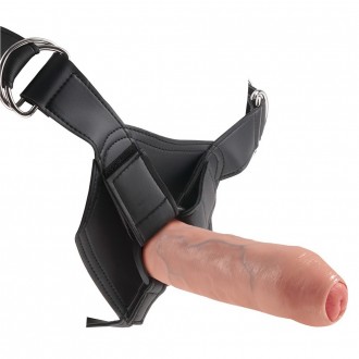 7" UNCUT COCK WITH STRAP-ON HARNESS