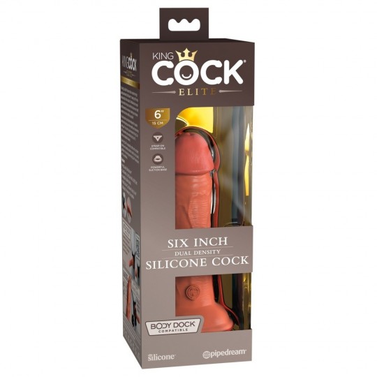 6" DUAL DENSITY SILICONE COCK