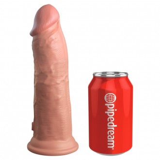 8" VIBRATING + DUAL DENSITY SILICONE COCK