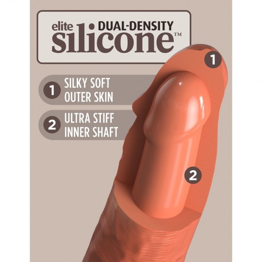 8\" VIBRATING + DUAL DENSITY SILICONE COCK