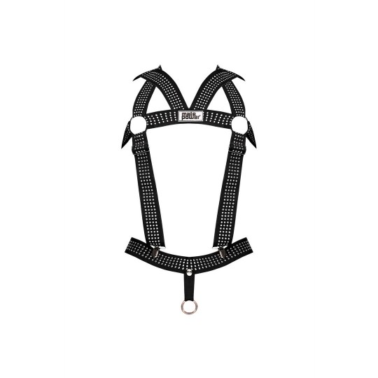 ELASTIC HARNESS WITH STUDS BLACK