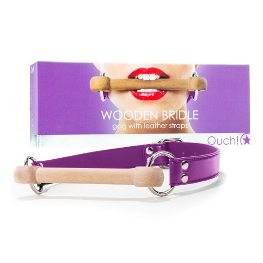 WOODEN BRIDLE GAG PURPLE