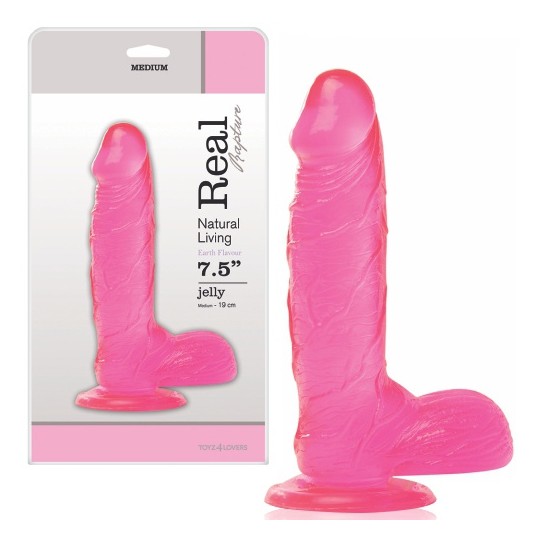 REAL RAPTURE EARTH FLAVOUR DILDO 7.5&#039;&#039; PINK