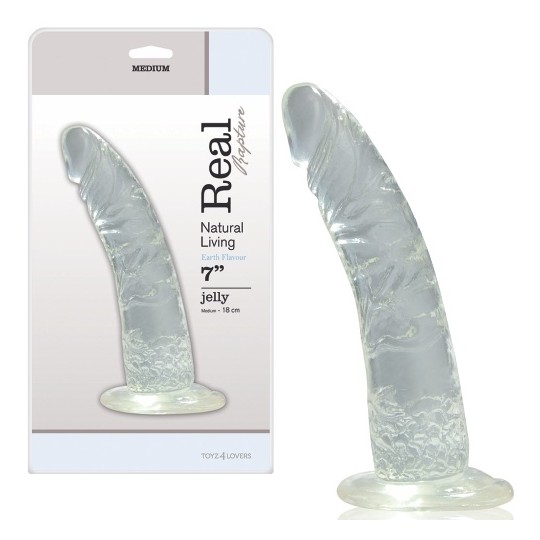REAL RAPTURE EARTH FLAVOUR DILDO 7&#039;&#039; CLEAR