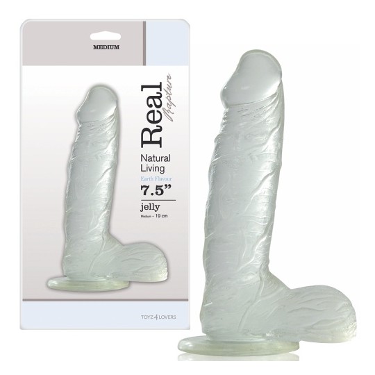REAL RAPTURE EARTH FLAVOUR DILDO 7.5&#039;&#039; CLEAR