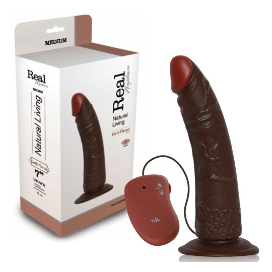 DILDO REALISTICO VERO RAPIMENTO TERRA SAPORE 7 " NERO